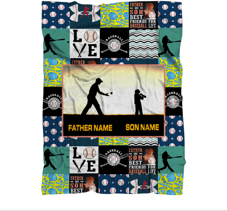 Father And Son ﻿premium Sublimation Adult Blanket - Patchwork (900x900), Png Download