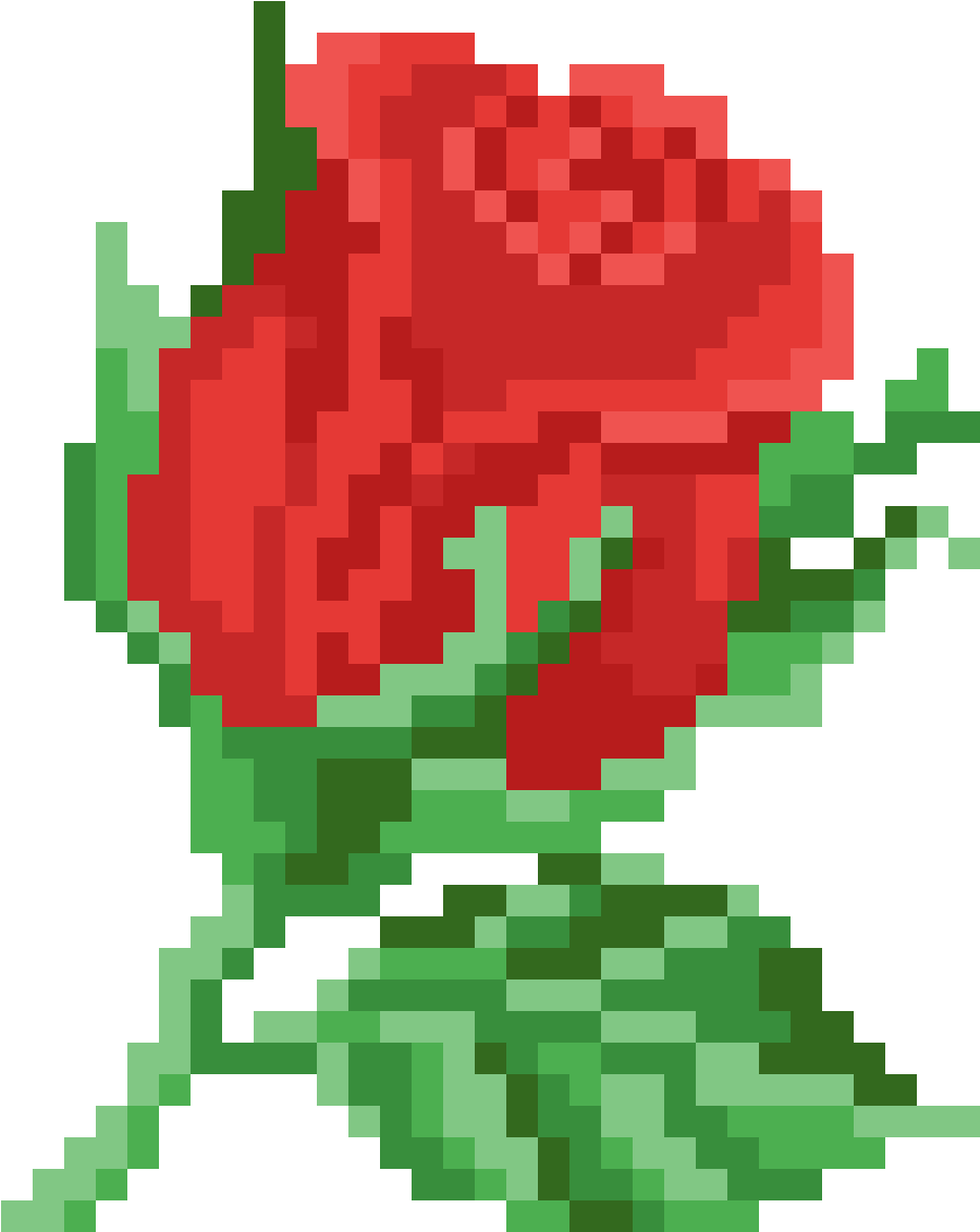 Rose Bud - Perler Bead Rose (990x1200), Png Download