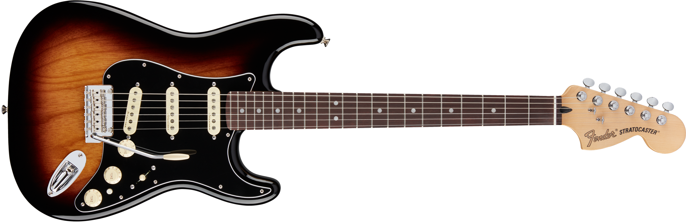 $824 - - Fender Stratocaster Deluxe Sunburst (2400x783), Png Download