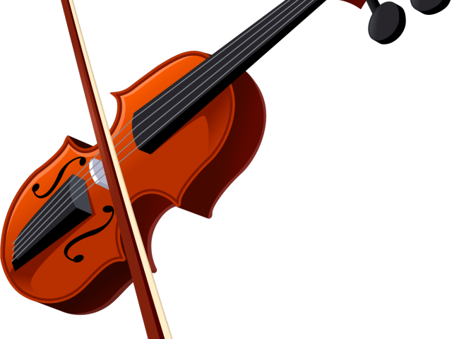 Violin Clipart Blue - Transparent Silhouette Violin (640x480), Png Download