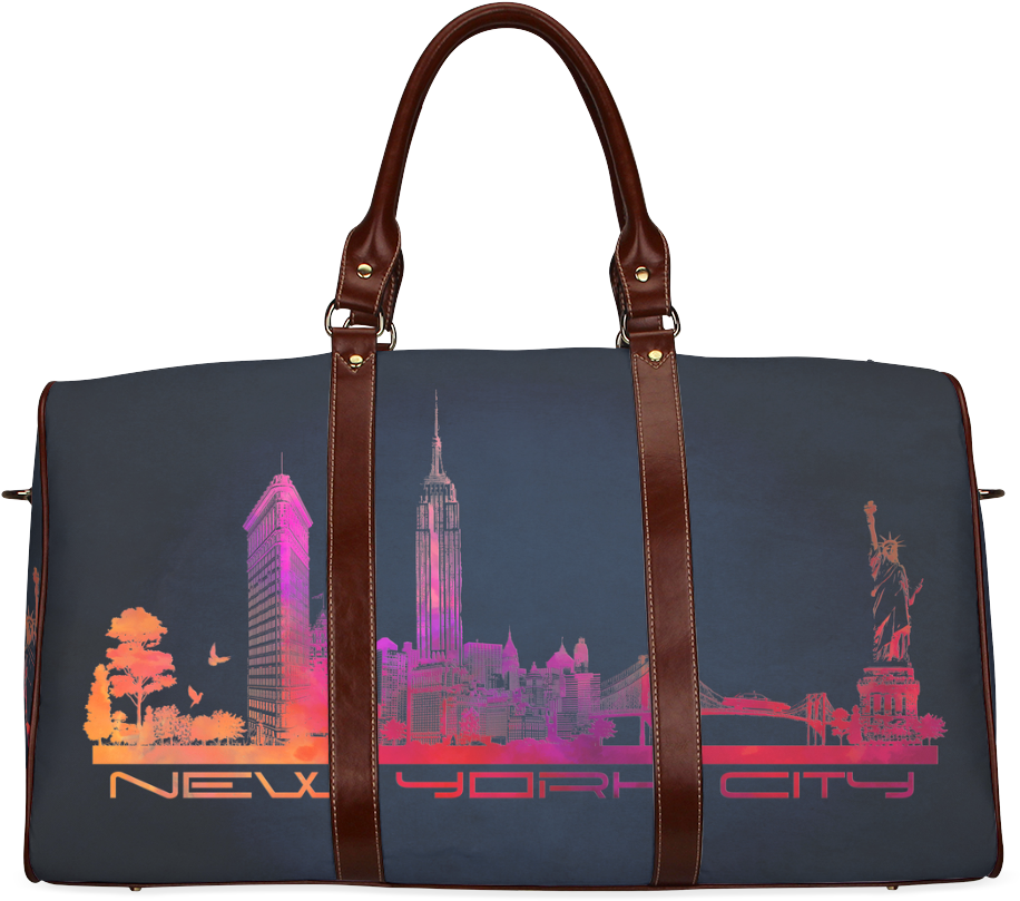 New York City Skyline 4 Waterproof Travel Bag/large - Duffel Bag (1000x1000), Png Download