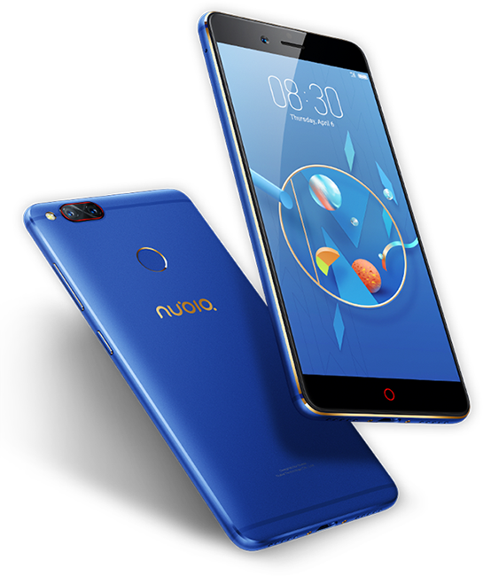 Z17mini Aurora Blue - Nubia Z17 Mini Blue (545x650), Png Download