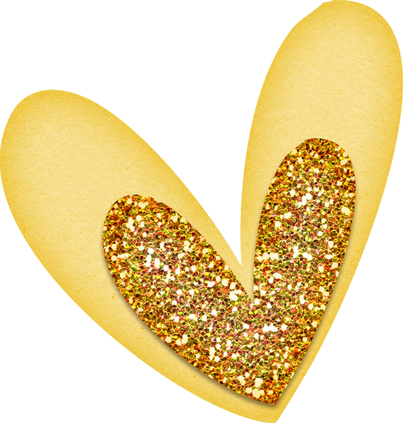 B *✿*enjoy Today Heart Clip Art, Love Symbols, Happy - Gold Hearts Clip Art (579x607), Png Download