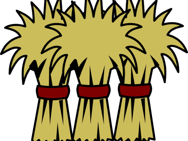 Haystack Clipart Stacked Hay Bales - Bundle Of Straw Cartoon (640x480), Png Download