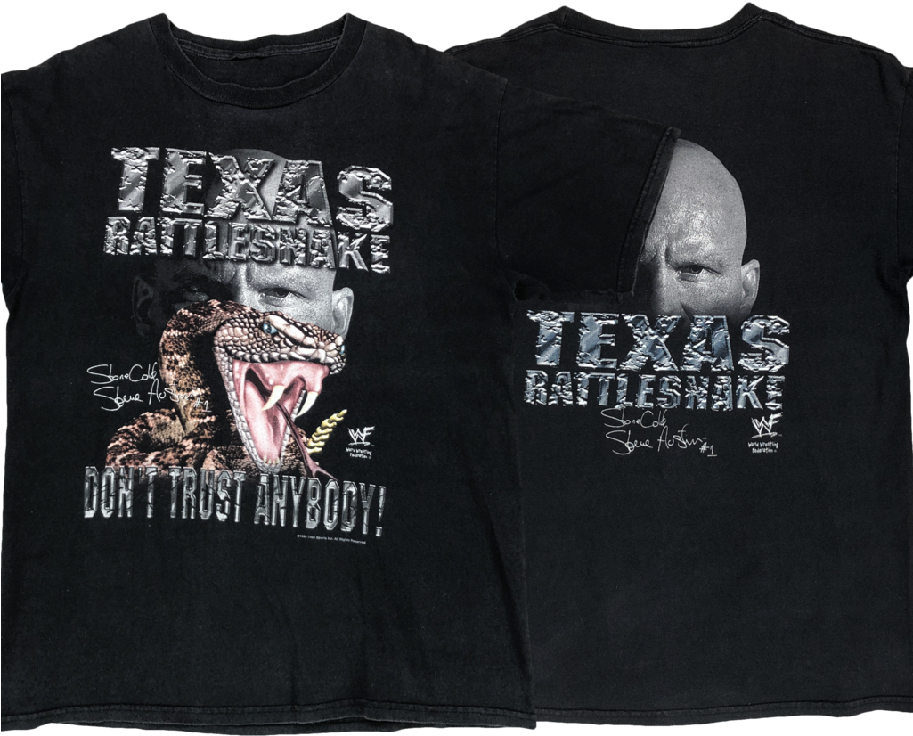 Vintage 90s Stone Cold Steve Austin Texas Rattle Snake - Active Shirt (1024x874), Png Download