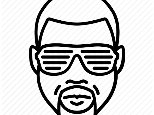 Drawn Celebrity Kanye West - Kanye West Head Outline (640x480), Png Download