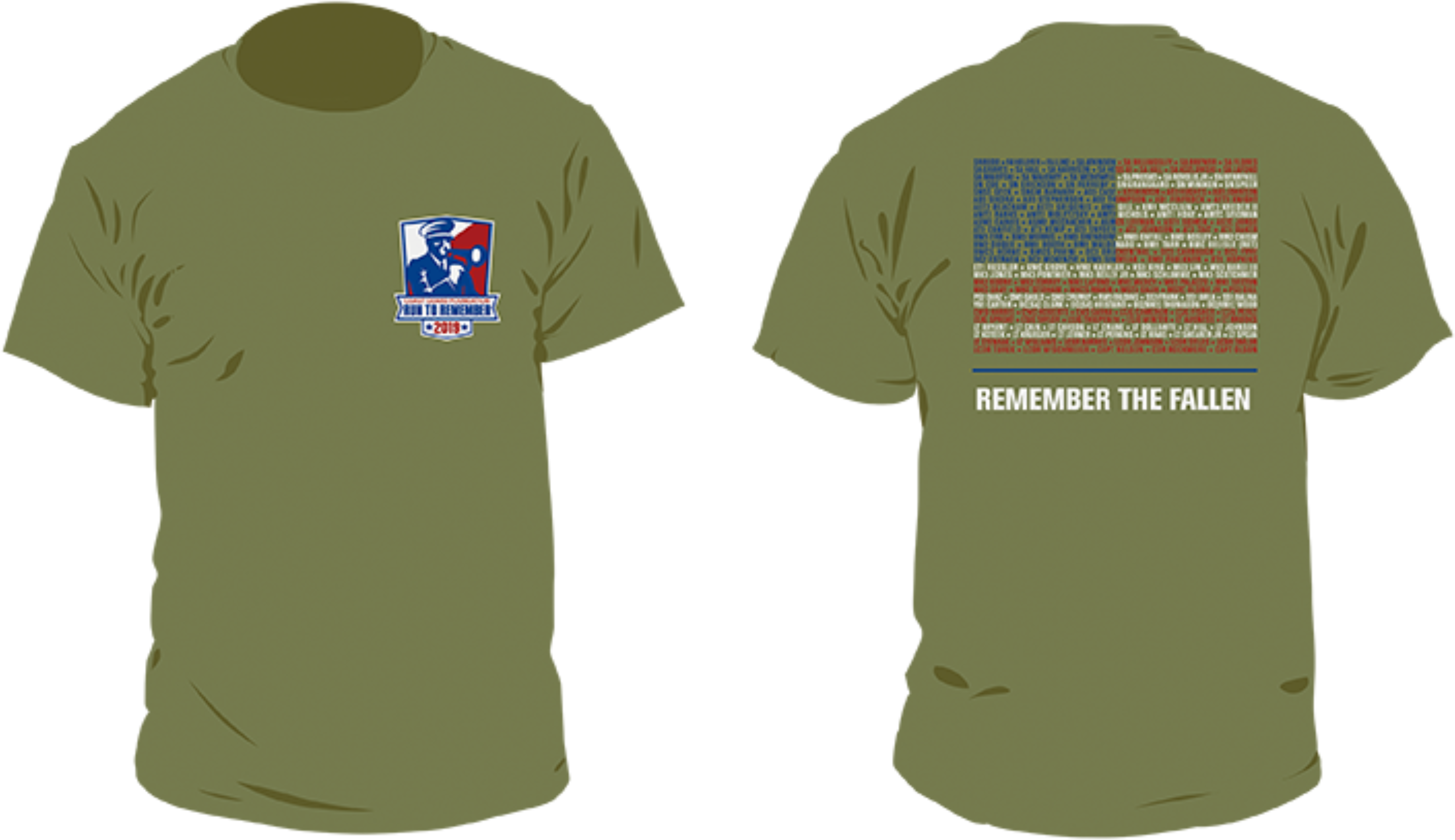 2019 Run To Remember T-shirt - T Shirt (4000x2339), Png Download