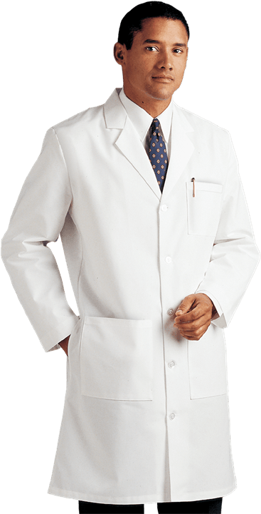 Shown In White - Men Lab Coats (600x720), Png Download