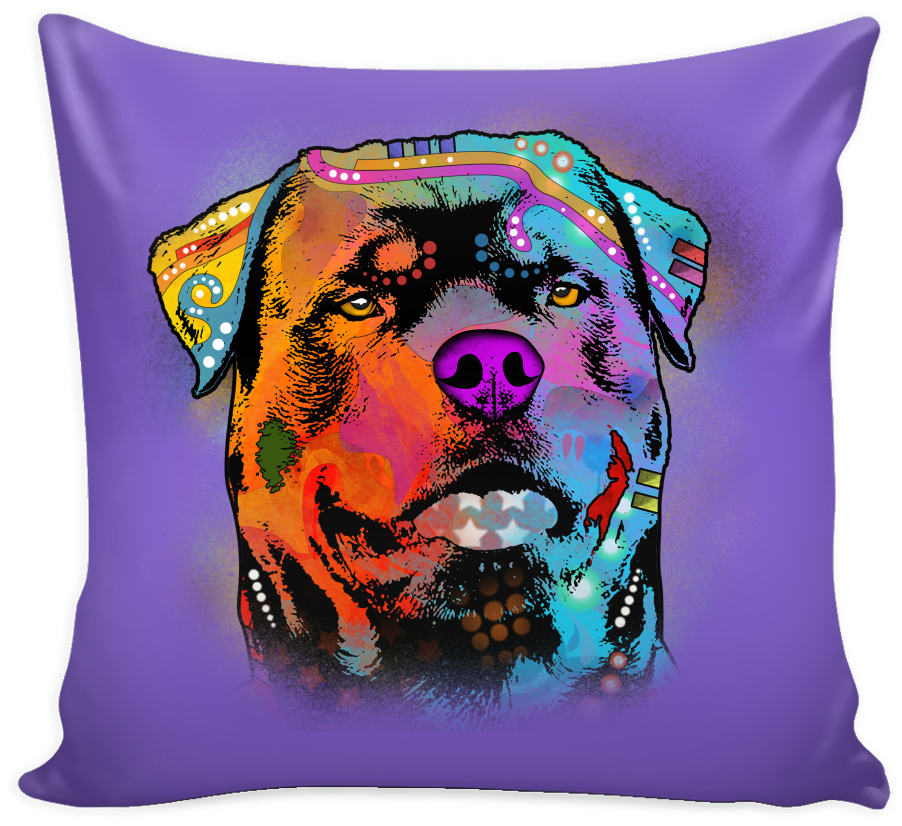 Rottweiler Pillow Cover, Multi-colors - Throw Pillow (1024x1024), Png Download