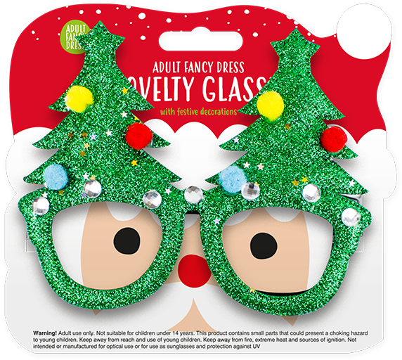 Adult Fancy Dress Novelty Glasses With Christmas Decorations - Novelty Christmas Glasses (800x620), Png Download