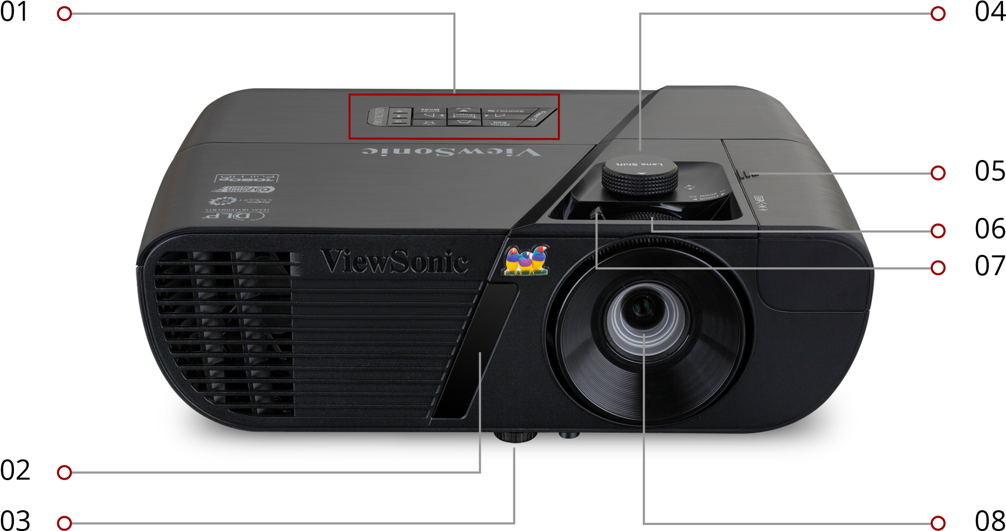 Viewsonic Pro7827hd 1080p Rgbrgb Rec - Viewsonic Pro7827hd (2083x1126), Png Download