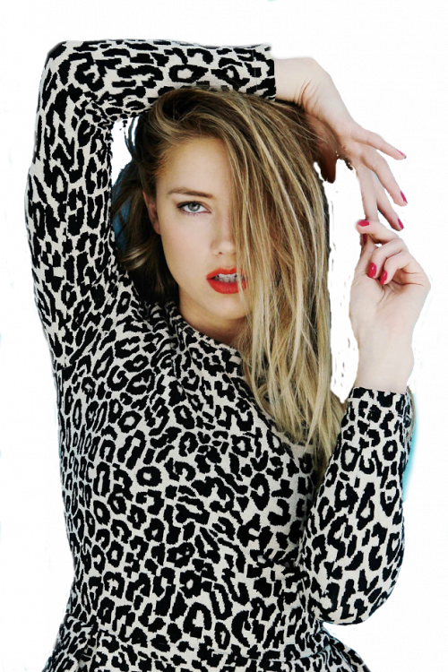 Amber Heard Sexy Look - Amber Heard Leopard (500x750), Png Download