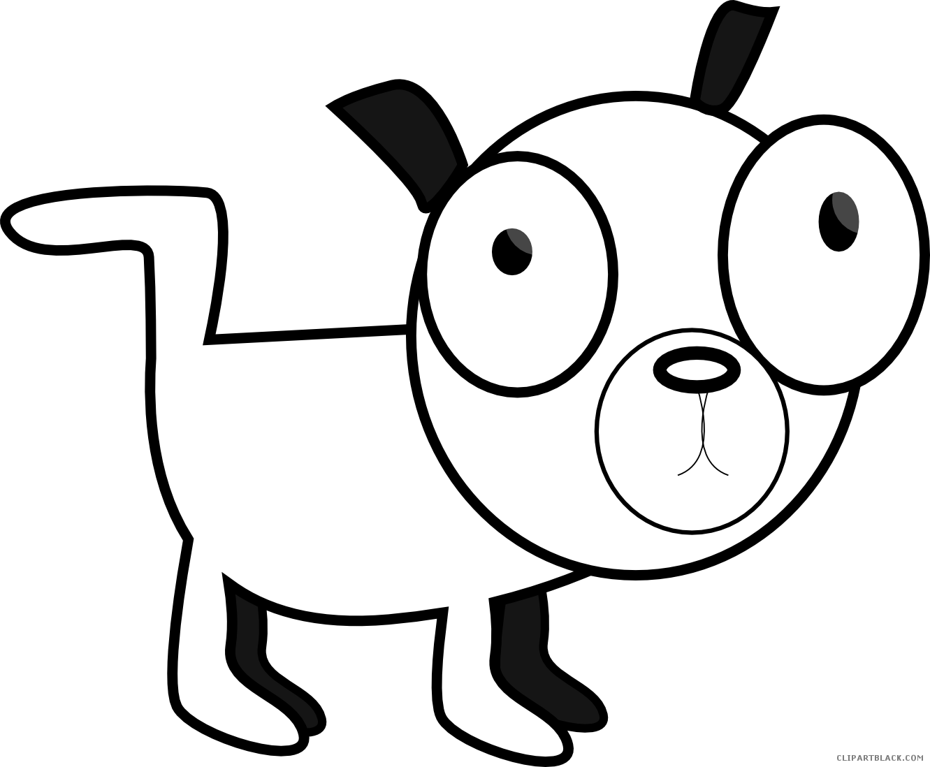 Black And White Dog Animal Free Black White Clipart - Funny Dog Clipart Black And White (1331x1098), Png Download
