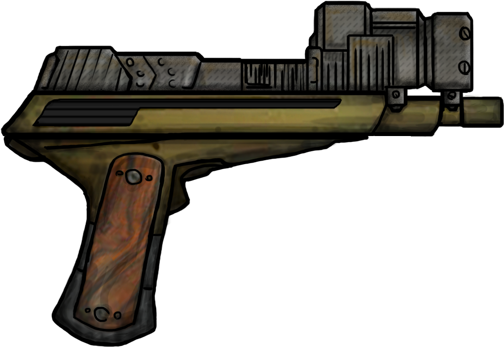 Laser Pistol - Ranged Weapon (1049x723), Png Download