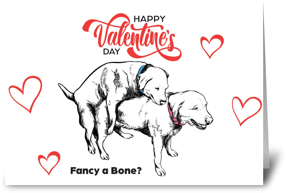 Funny Dog Valentines Card - Illustration (1272x1047), Png Download