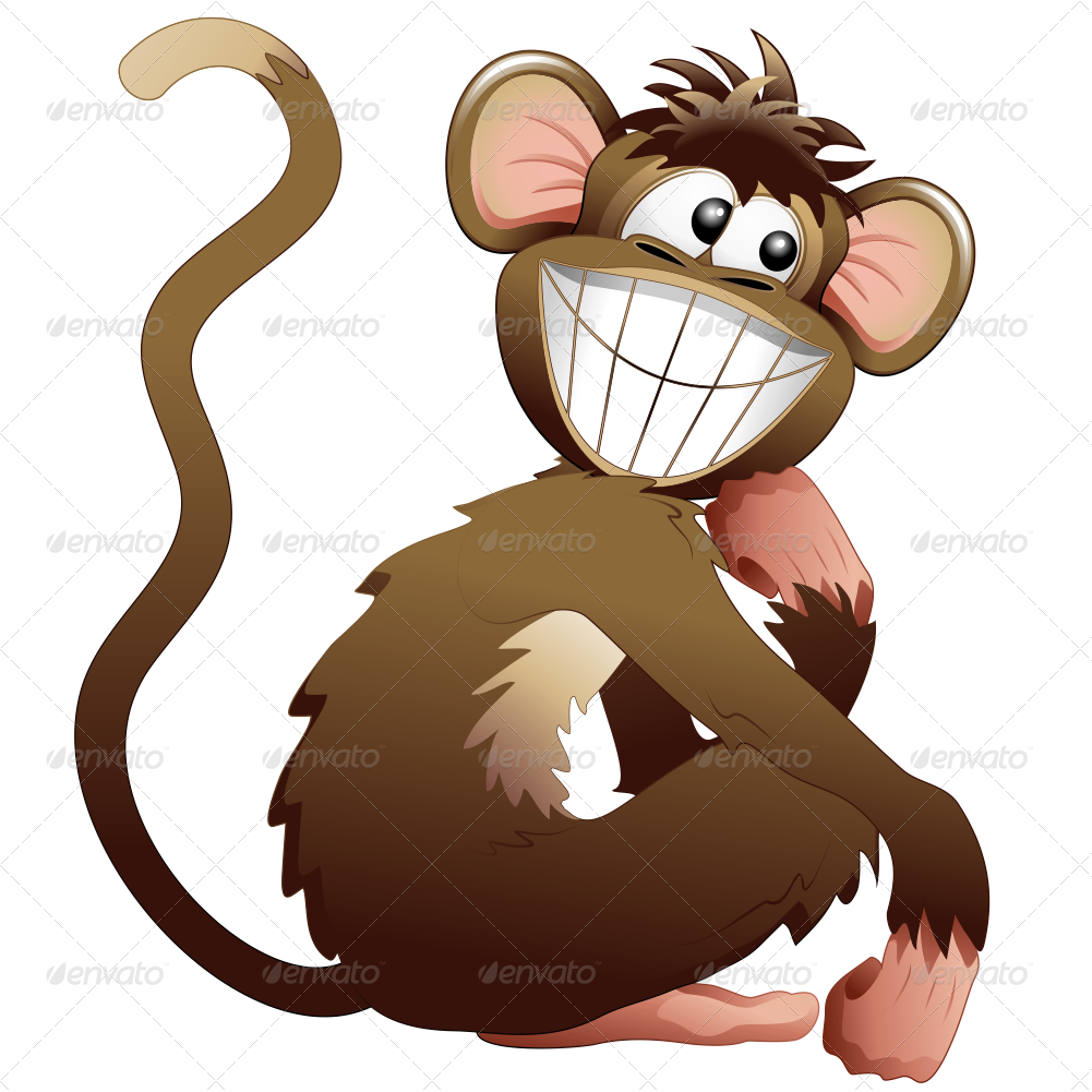 Monkey 1-png 1000 - Cartoon Wild Animals Png (1001x1001), Png Download