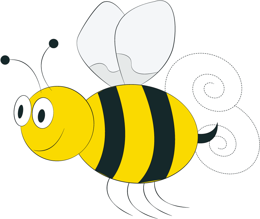 Cute Bee Png - رسم النحل (1014x819), Png Download