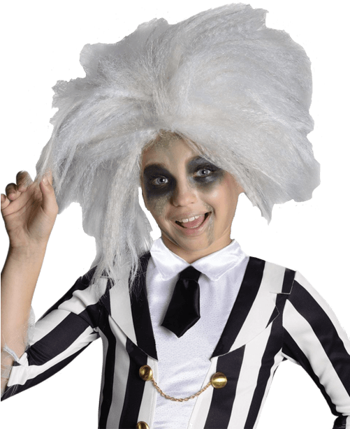 Child Beetlejuice Wig - Kids Dressed As Beetlejuice (500x793), Png Download