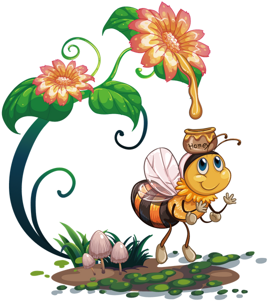 Kisspng Bee Honey Flower Royalty Free Cute Bee - Бджола І Шершень Сковорода (640x640), Png Download
