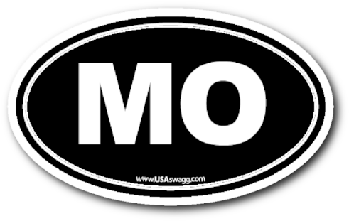 Missouri Mo Euro Oval Black - Circle (600x600), Png Download