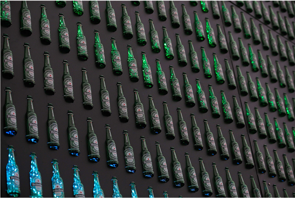 Heineken Led Bottle Wall 2 Copy - Heineken Interactive Bottle Wall (1000x1000), Png Download