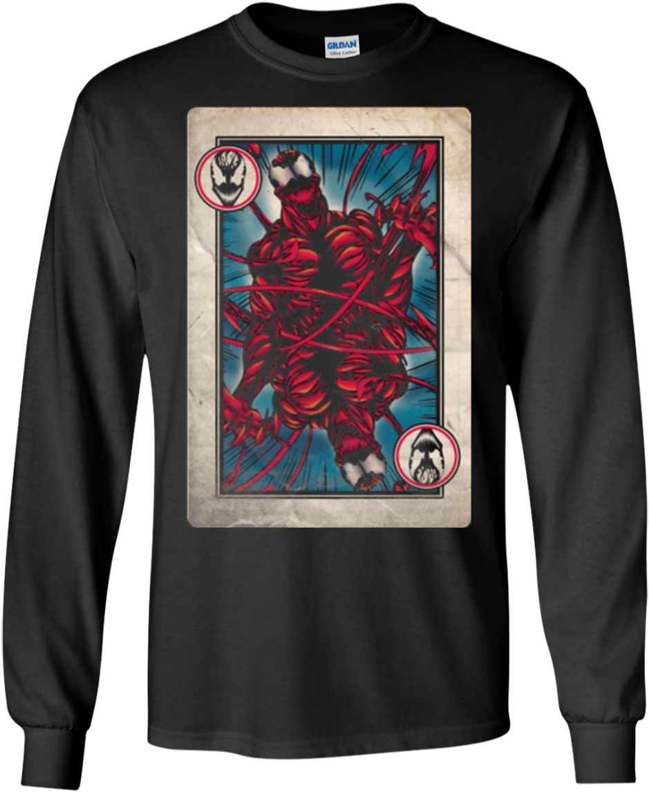 Carnage Playing Card Graphic T-shirt - Only Love My Bed And My Momma Shirt (1155x1155), Png Download