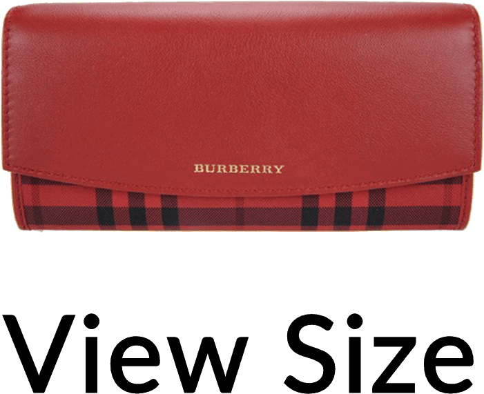 house check and leather continental wallet