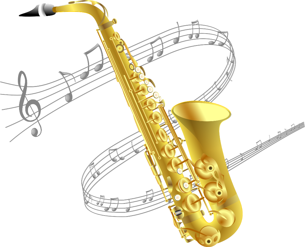 Transparent Background Saxophone Clipart (1024x832), Png Download