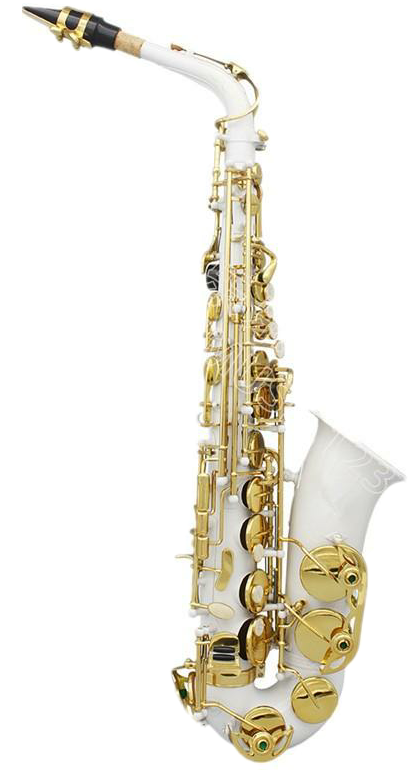 Saxophone Alto Blanc (414x770), Png Download