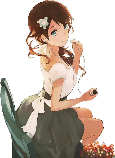 Anime Girl Studying - Anime With Pretty Girl (486x665), Png Download