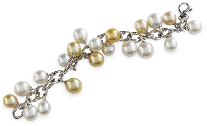 Mystique Bracelet By Lohri White Gold With South Sea - Pearl (850x850), Png Download