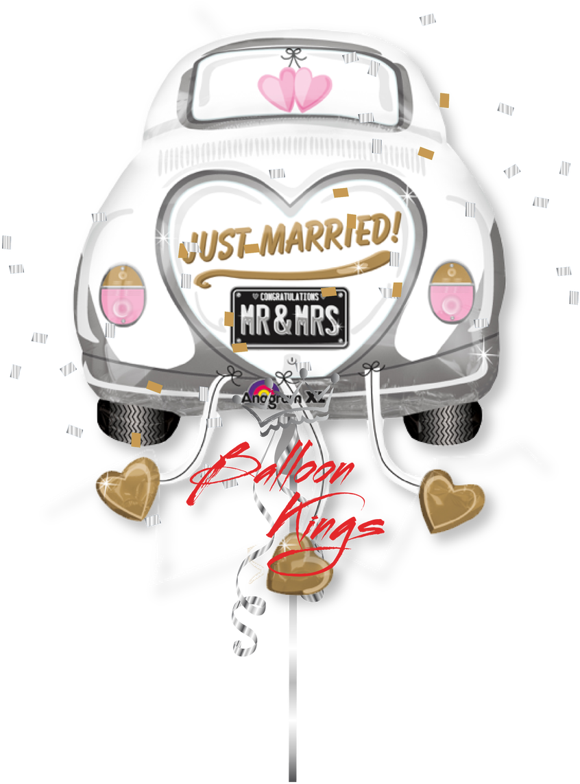 Just Married Car - Just Married (1068x1280), Png Download