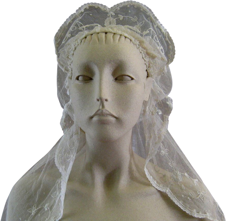 Vintage Brussels Princess Lace Wedding Veil C - Bust (881x881), Png Download