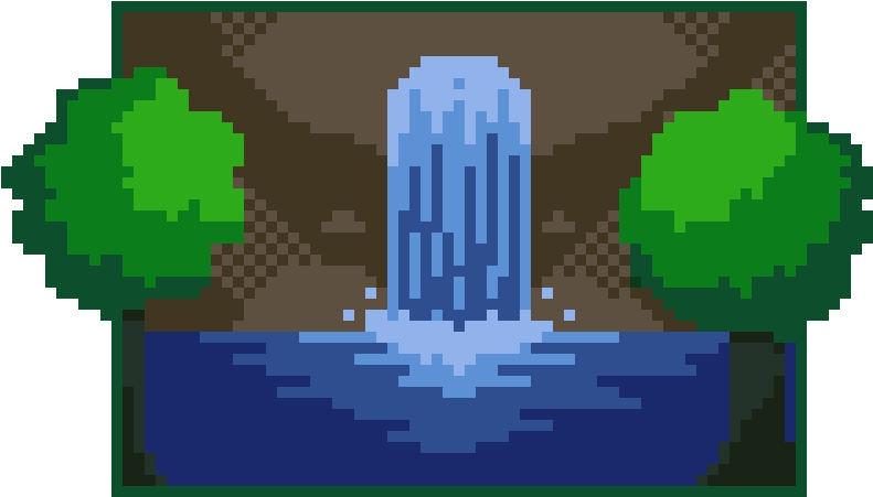 Bg-waterfall - Waterfall Pixel Art (940x600), Png Download
