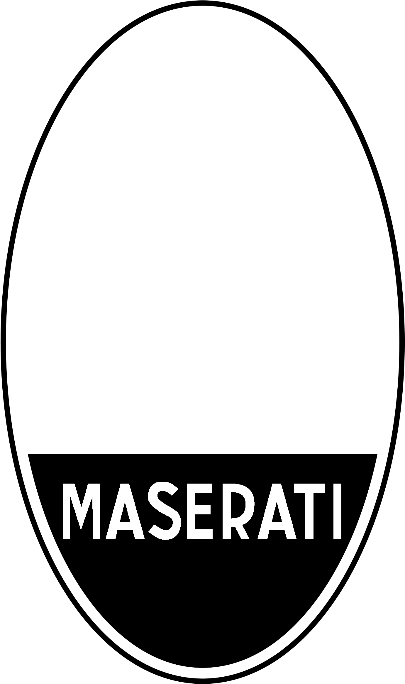 Maserati Logo Black And White - Maserati Emblem (2400x2400), Png Download