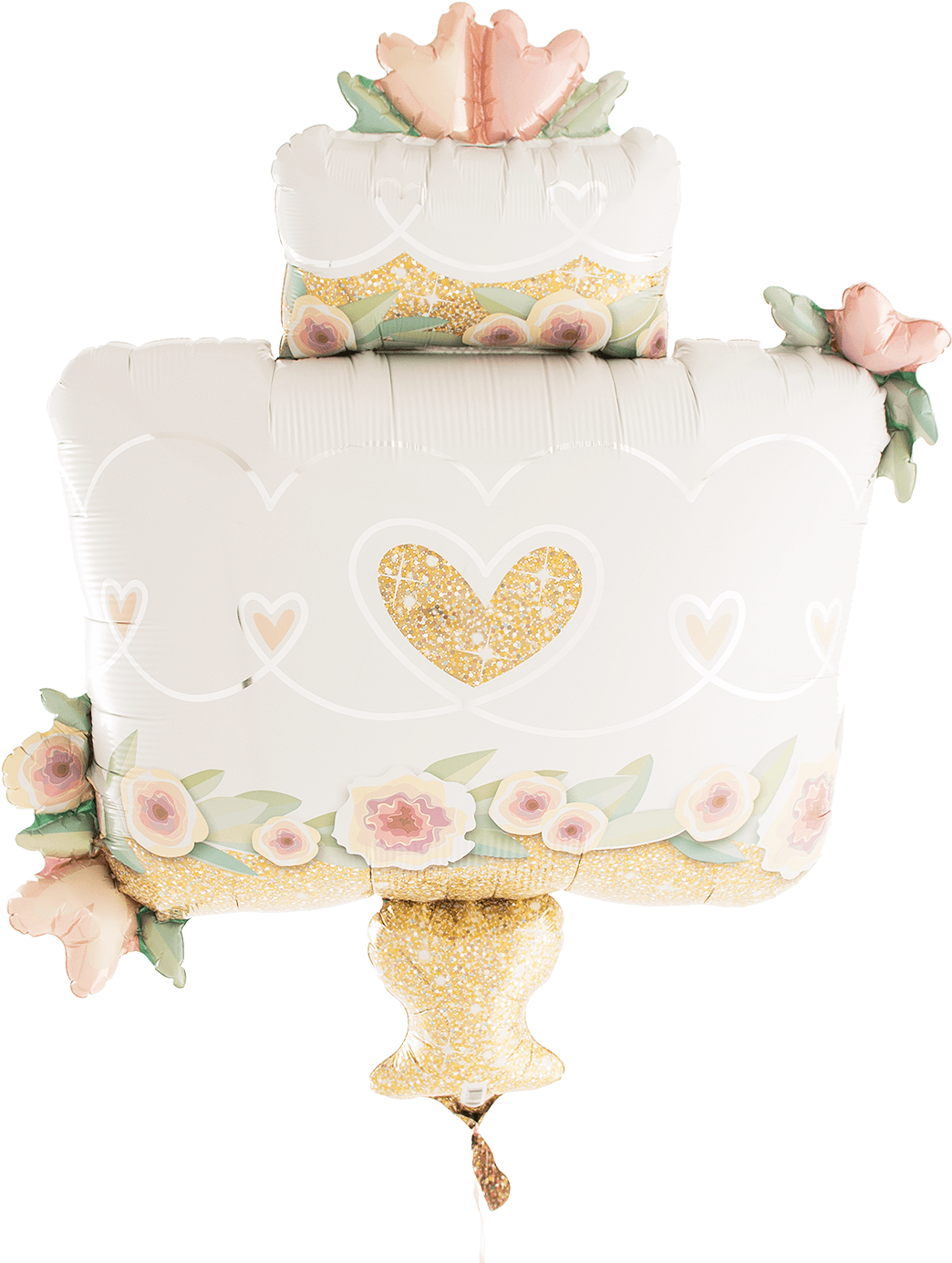 Glitter Gold Wedding Cake Supeershape Balloon - Cake Decorating (1400x1400), Png Download