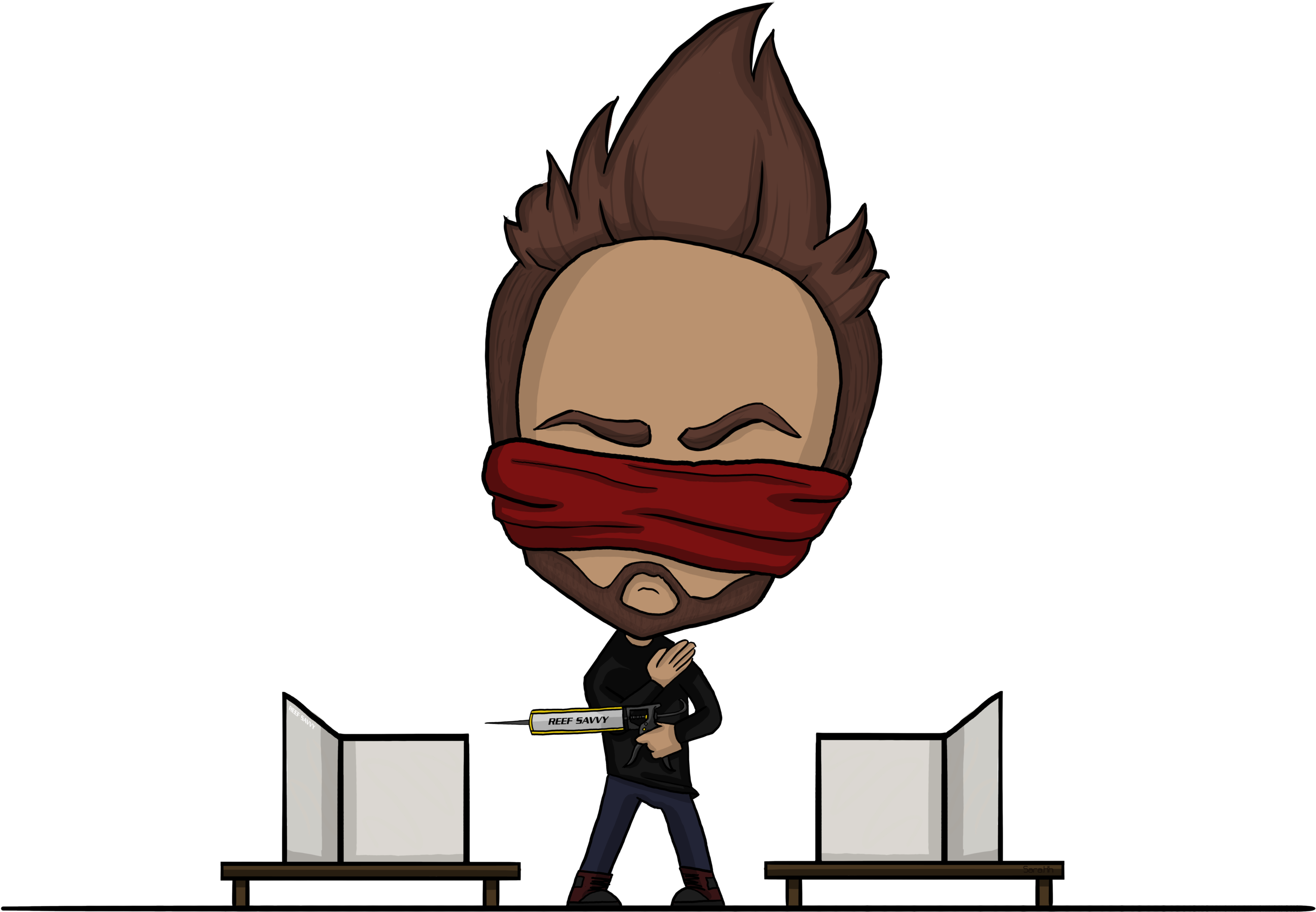 Reef Savvy Apparel - Cartoon (2591x1796), Png Download