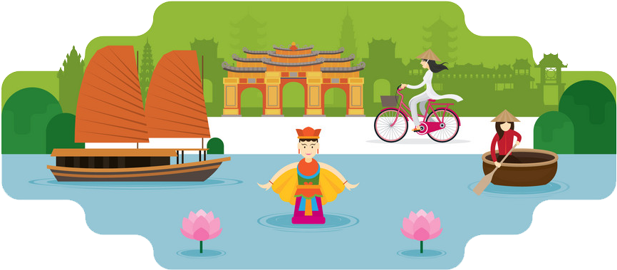 Service Learning & Educational Tours Vietnam - Vietnam Landmarks Clipart (1000x414), Png Download