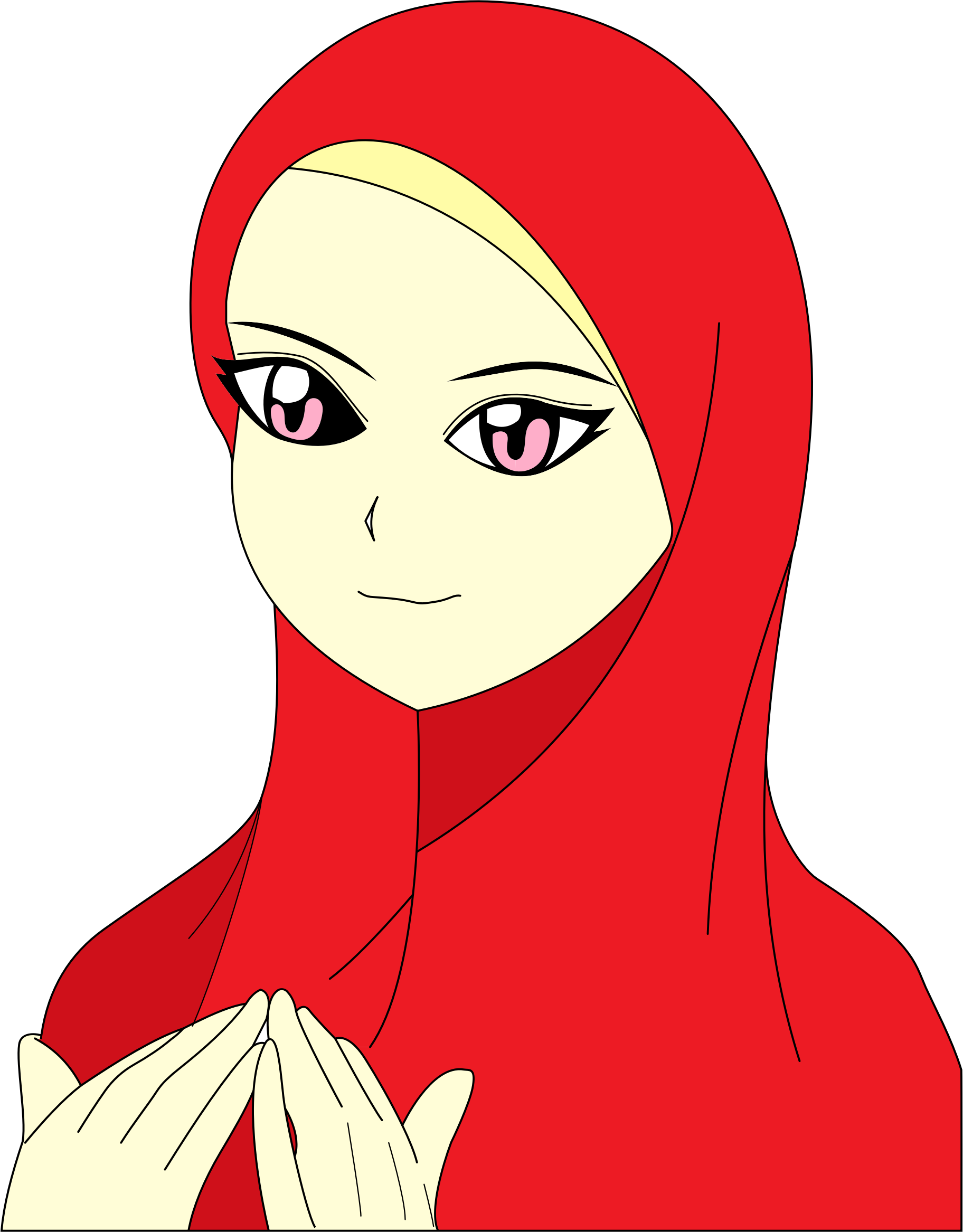 Muslim Girl - Cartoon Muslim Girl Png (608x778), Png Download