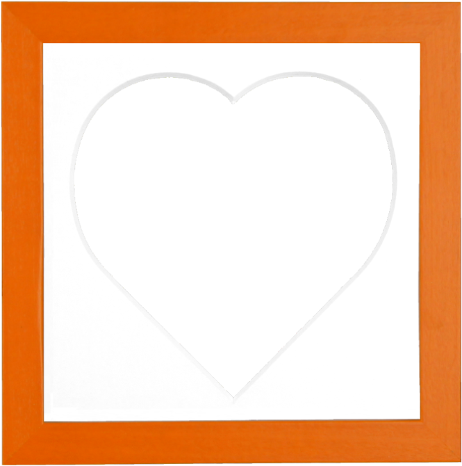 Orange Heartstagram Picture Frame (700x694), Png Download