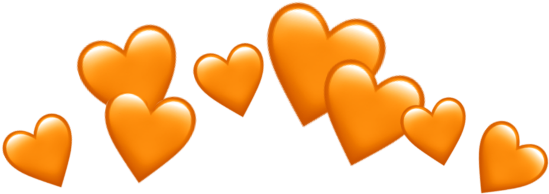 Crown Orange Hearts Emoji Freetoedit - Heart (1024x1024), Png Download