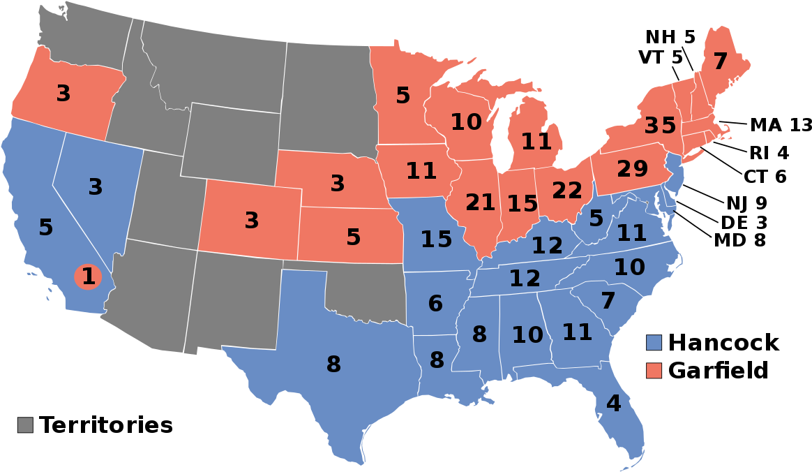 Elecciones Presidenciales De Estados Unidos De - Election Of 1880 Map (1200x698), Png Download