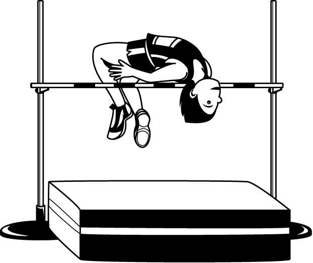 Banner Black And White Download Track Field Sport Jumping - High Jump Clip Art (622x522), Png Download