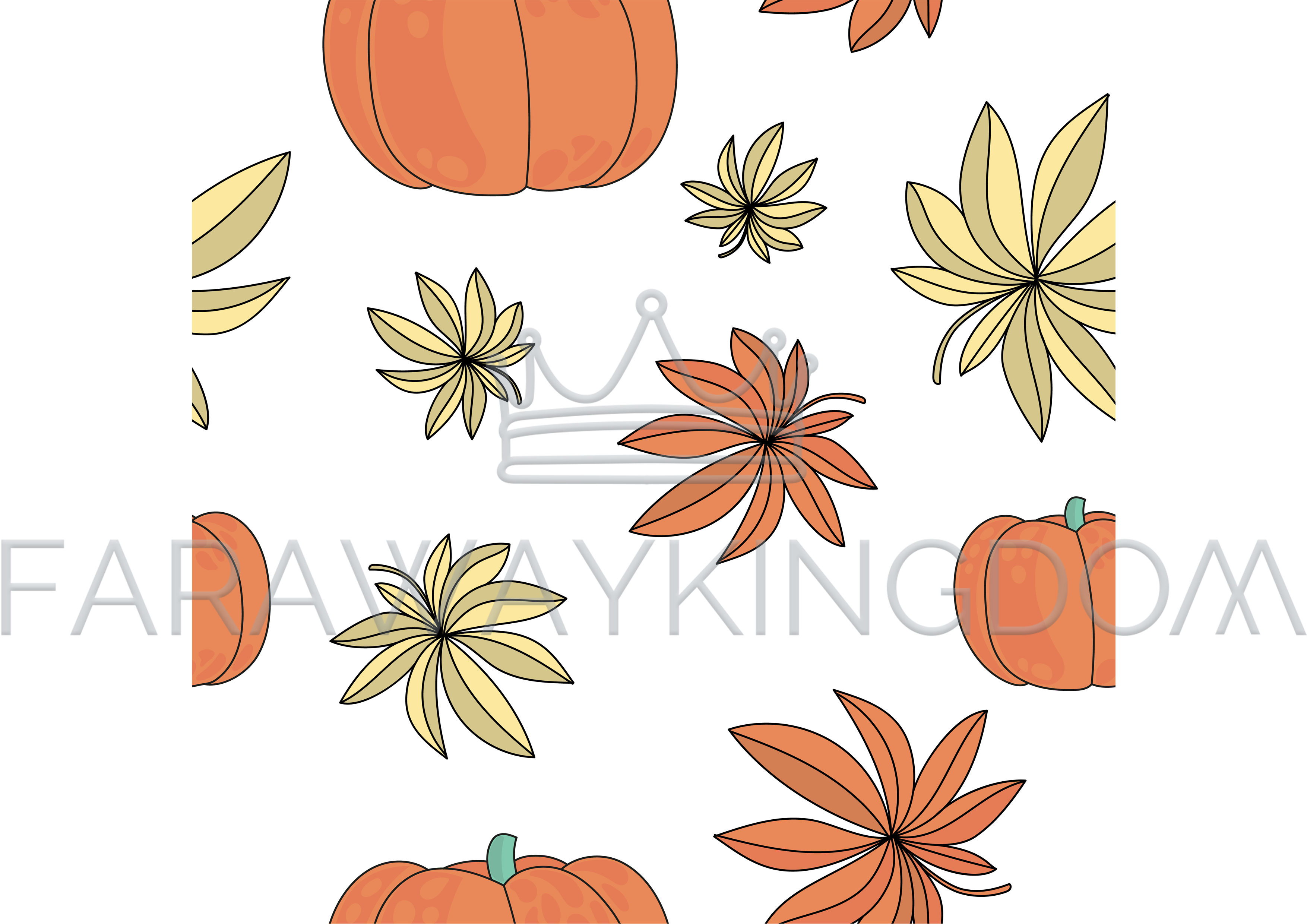 Autumn Gift Season Vector Illustration Seamless Pattern - Pumpkin (3508x2480), Png Download