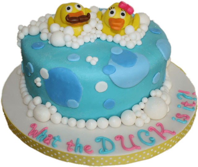 Gender Revealing Cakes - Gender Reveal Cake Ideas Duck (900x600), Png Download
