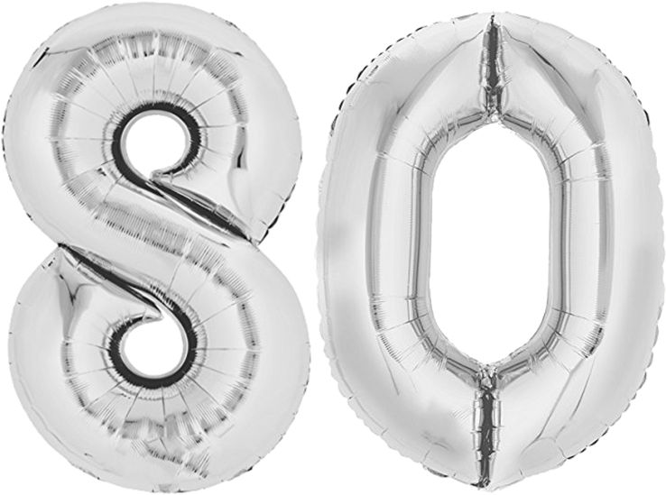 Cumpleaños De Globo De Papel Globo Plata Letras "80" - Number Balloons Rose Gold 20 (768x768), Png Download