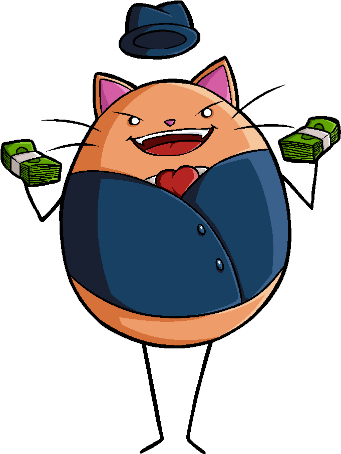Fat Cat - Cartoon (850x1190), Png Download