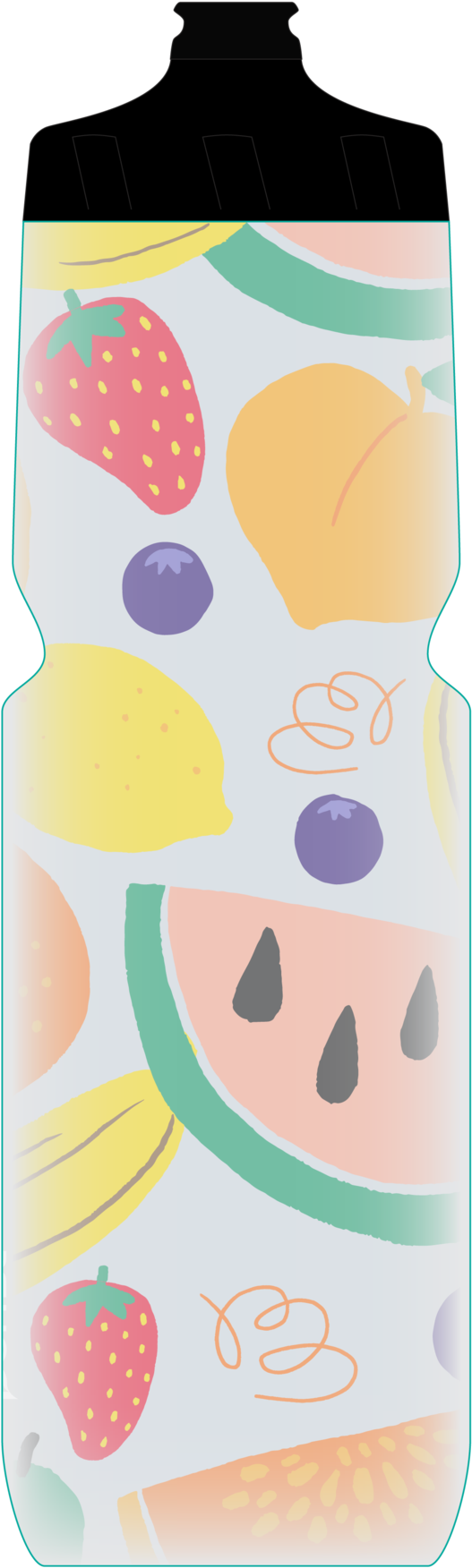 Fruit Salad Bottle - Water Bottle (2048x1823), Png Download