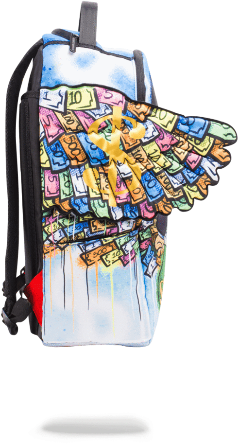 Sprayground- Monopoly Money Wings Backpack - Sprayground Μονοπολη (802x1023), Png Download