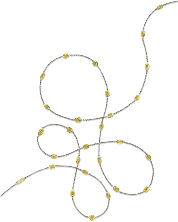 Fancy Yellow Mixed Shape Diamond Necklace - Craft (800x800), Png Download